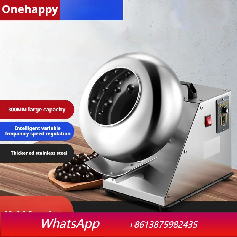 500W Commercial Small Chocolate Sugar Coating Machine - Roller Type, Fast Coating, Easy Clean, for Candy & Chocolate Bean