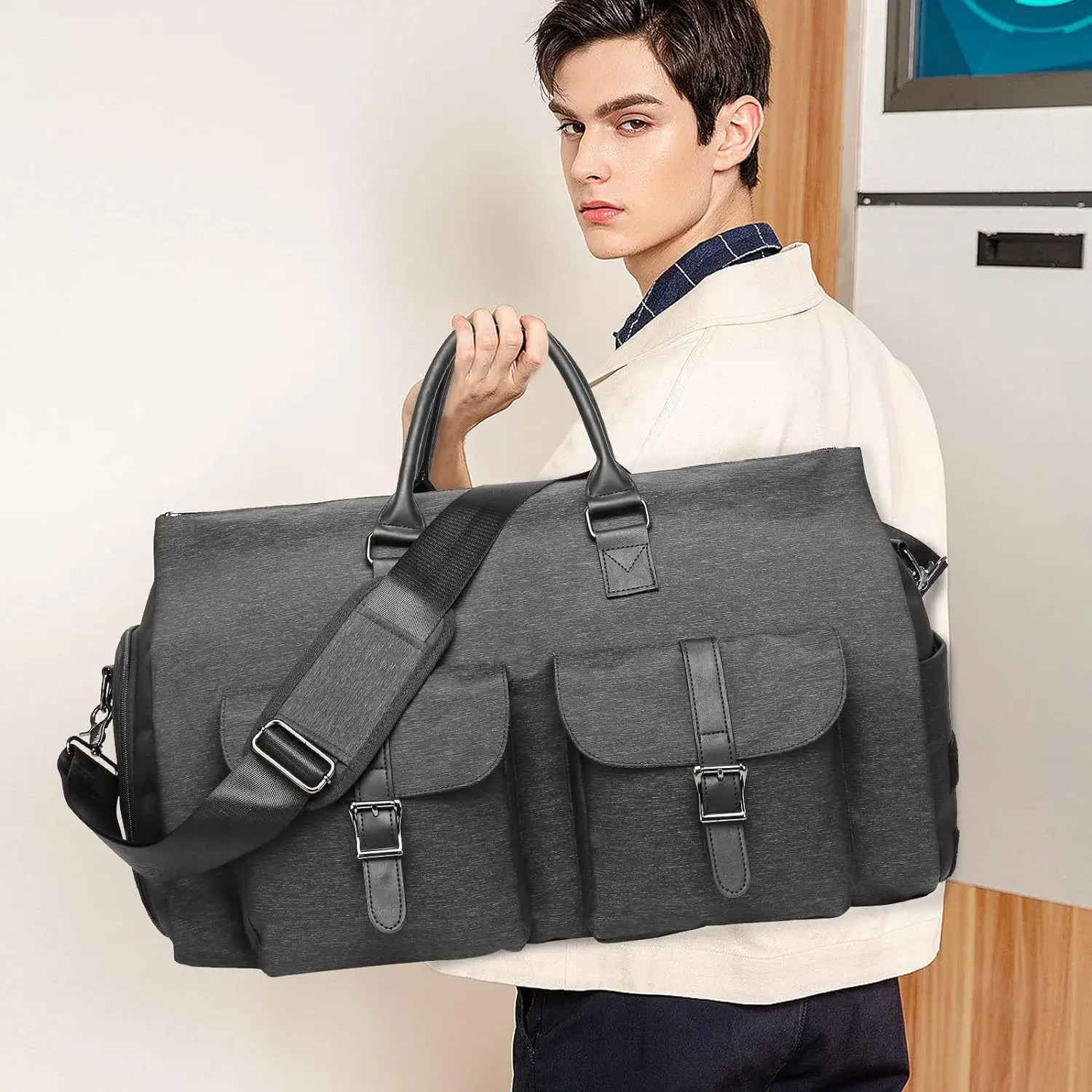 Business Travel Clothing Bag Disassembly Trolley Luggage Bag Fashion Suit Travel Folding Bag Handbag Dry and Wet Separation Bag