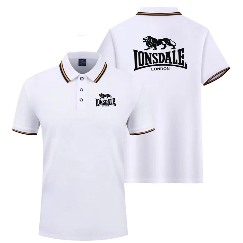 Summer casual lapel short sleeved men's polo shirt workwear t-shirt LONSDALE team motorcycle racing suit 2026 new model