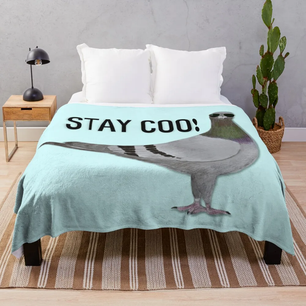 

Stay Coo, Pigeon Throw Blanket blankets ands Hairys Blankets