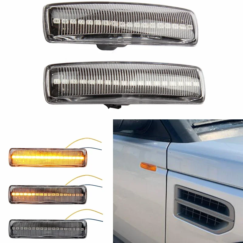 

2PCS Dynamic Flowing LED Turn Signal Side Marker Light Blinker Lamp For Land Rover Discovery 3 4 Rover Sport L320 Freeland 2