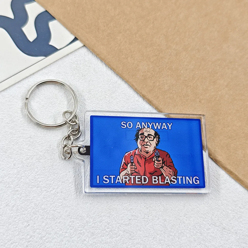 Task Failed Successfully Acrylic Keychain Funny Windows XP Meme Danny DeVito Started Blasting Keyring Double Sided Bag Charm Gif