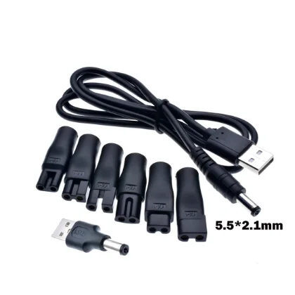 6 PCS/7 PCS /8 PCS Power Cord 5V Replacement Charger USB Adapter Suitable for All Kinds of Electric Hair Clippers