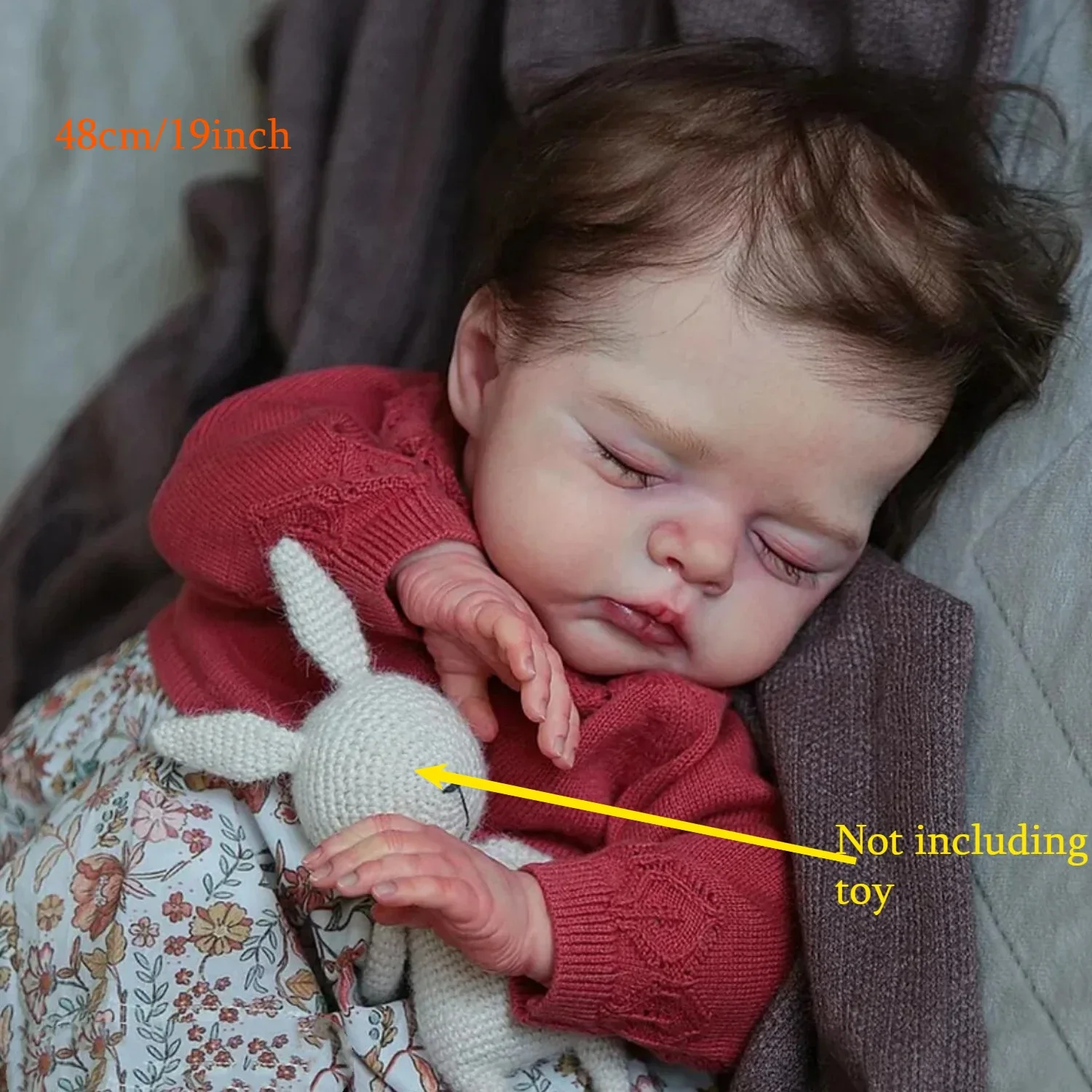 BZDOLL Cloth Body 48 CM Asleep Reborn Baby Bebe Doll Toy For Girl 19 INCH 3D Skin Doll Like Real Kid Play House Bedtime Toy