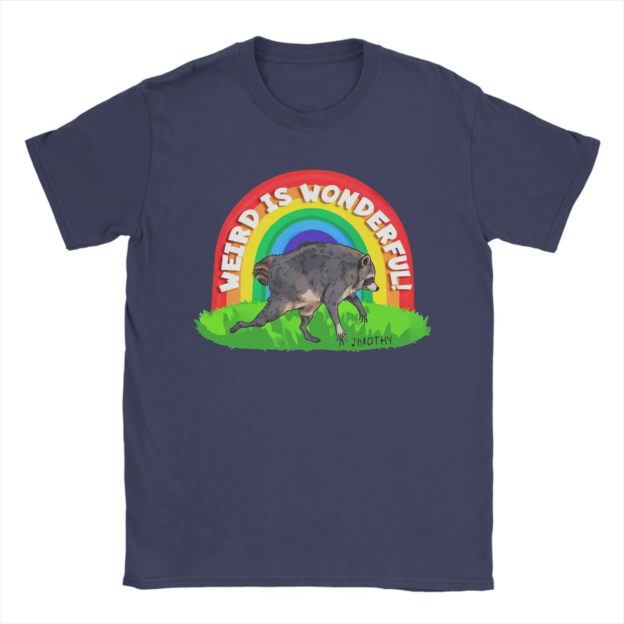 Funny Jimothy the raccoon from Seattle T-Shirts for Men Round Neck Pure Cotton T Shirts  Short Sleeve Tees Gift Idea Tops