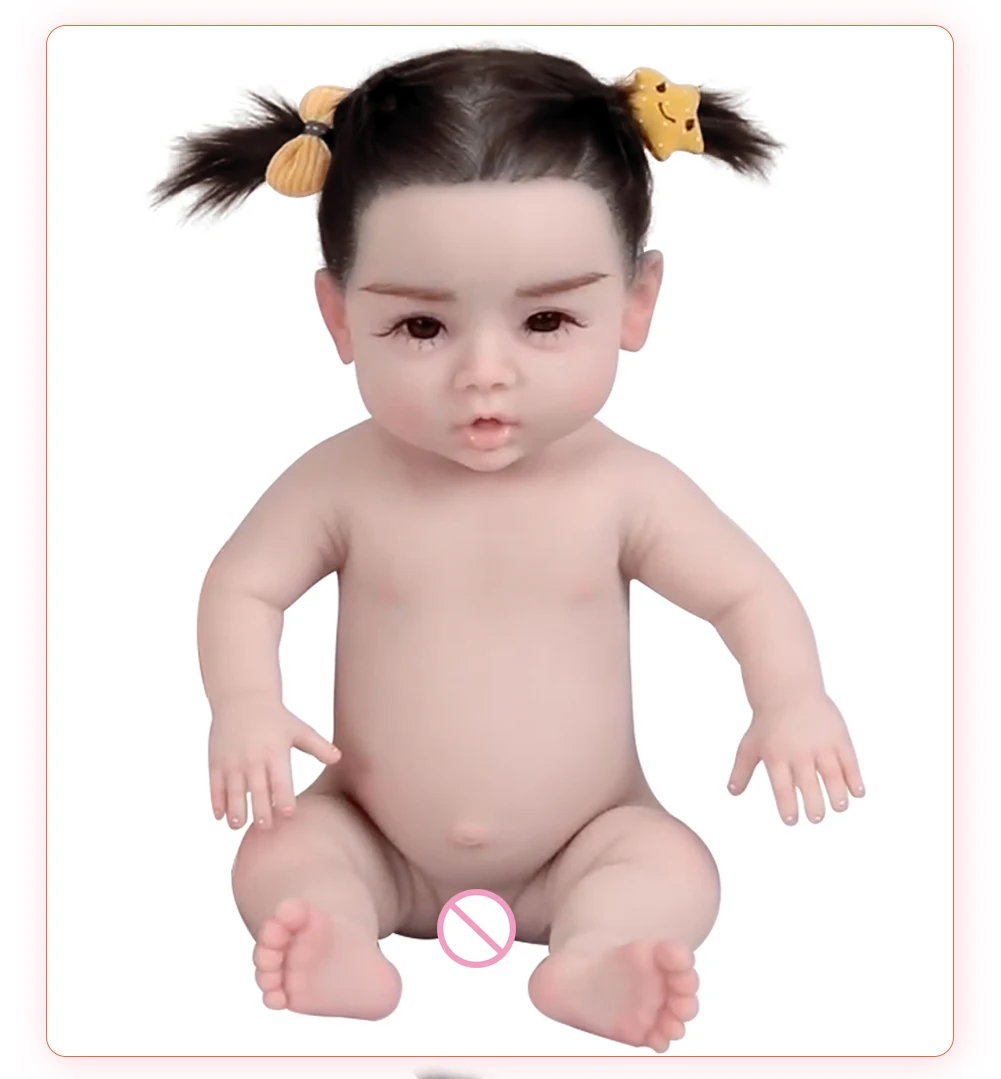 Bambola neonato con struttura scheletrata Reborn Daby in silicone realistico da 18,5 pollici, regali di Natale per bambini accompagnati