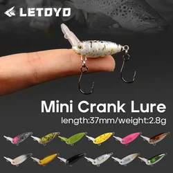 LETOYO 2.8g/37mm Mini Crank Lure Full Swimming Layer Inverted Tongue Plate Crankbait Quickly Sinking Trout Lures