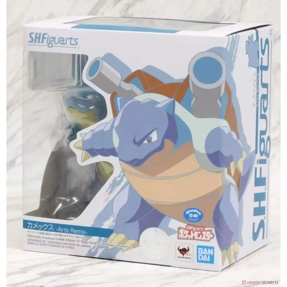 Bandai Original SHF POKÉMON BLASTOISE -ARTS REMIX-อะนิเมะ Action Figure Assembly ของเล่นสะสมเครื่องประดับของขวัญ