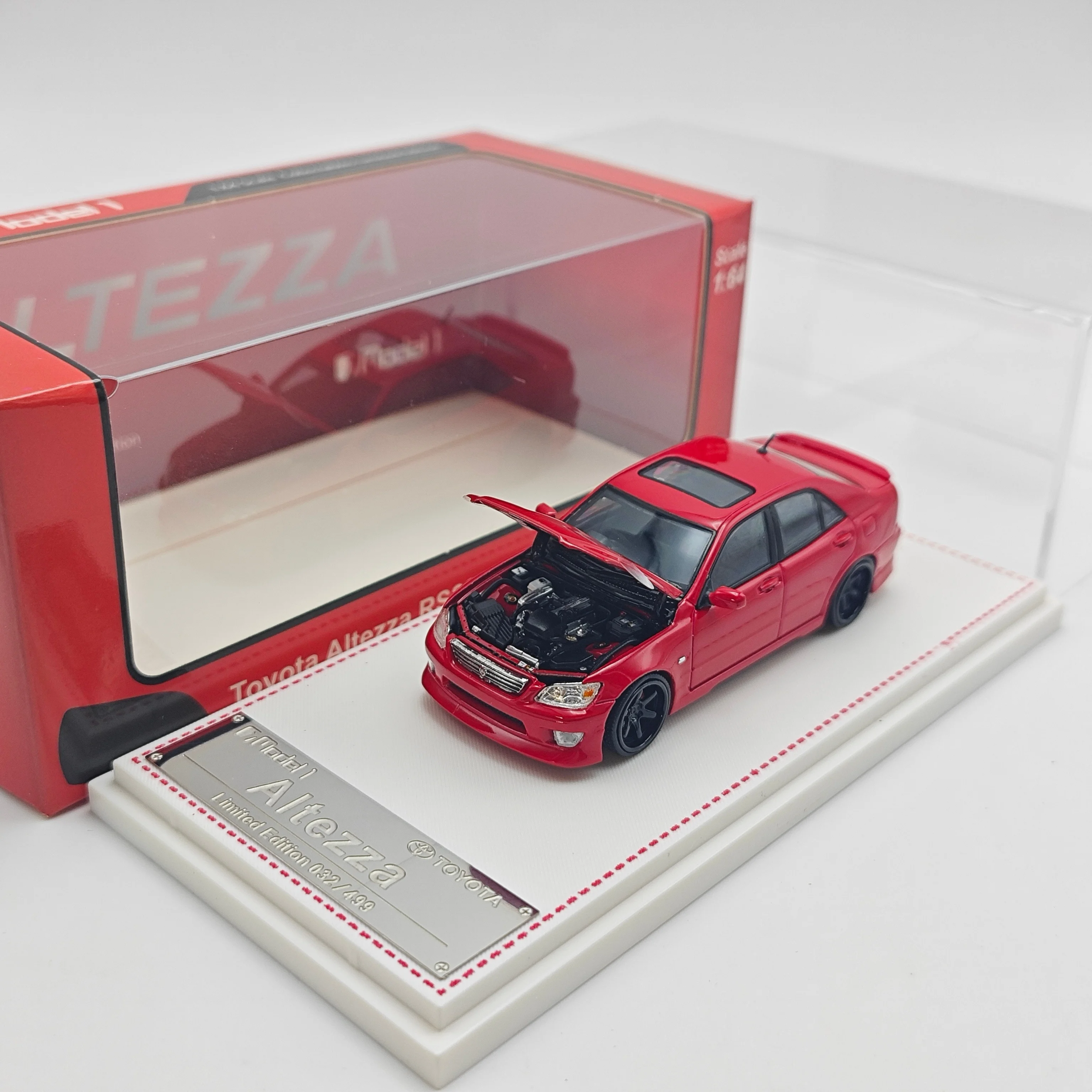 

Model one 1:64 Altezza RS200 Red Model 1 Openable Hood Alloy Car Model