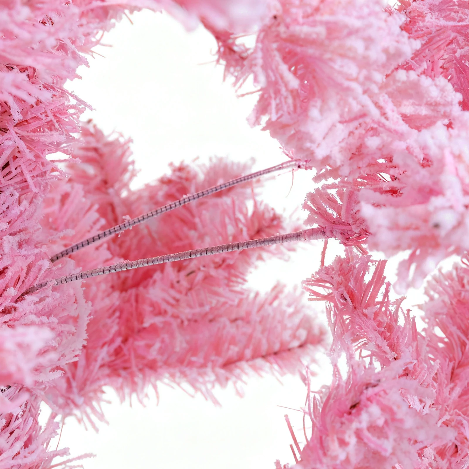 

180cm Flocked Christmas Tree with Metal Stand Artificial Xmas Tree Multi-Purpose Unlit Artificial Pine Tree for Indoor Outdoor