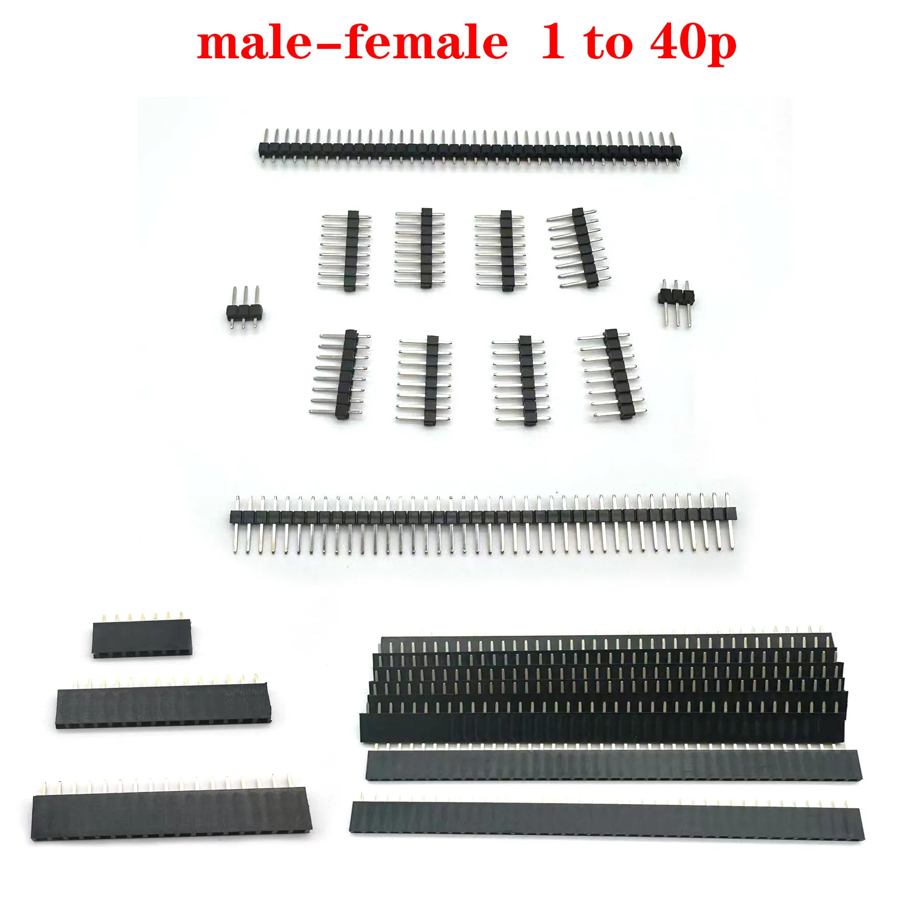 1PCS 1x40P 2.54mm round hole male tin female pin head single row 0.1 detachable PCB IC crystal transistor socket plug