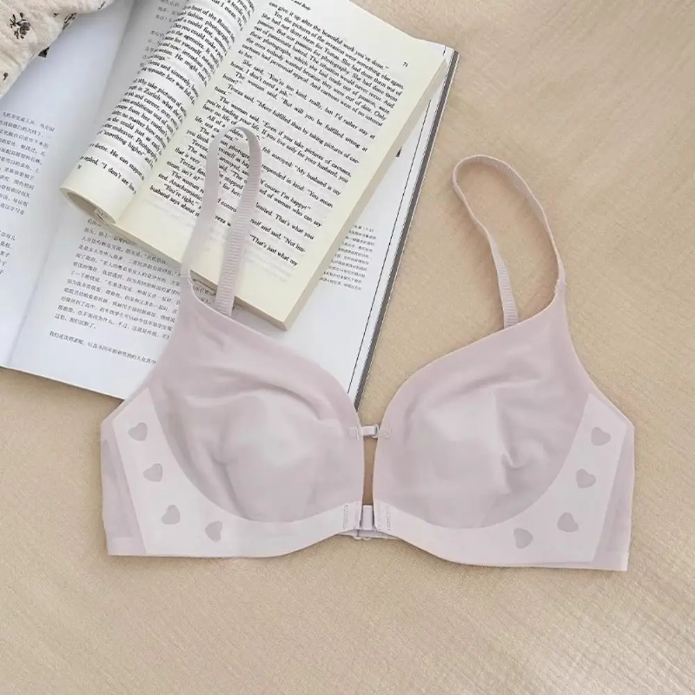 Dolce pulsante frontale senza fili reggiseno a V profondo maglia sottile antiurto donna biancheria intima senza cuciture lingerie reggiseno push up anti-cedimento ragazze