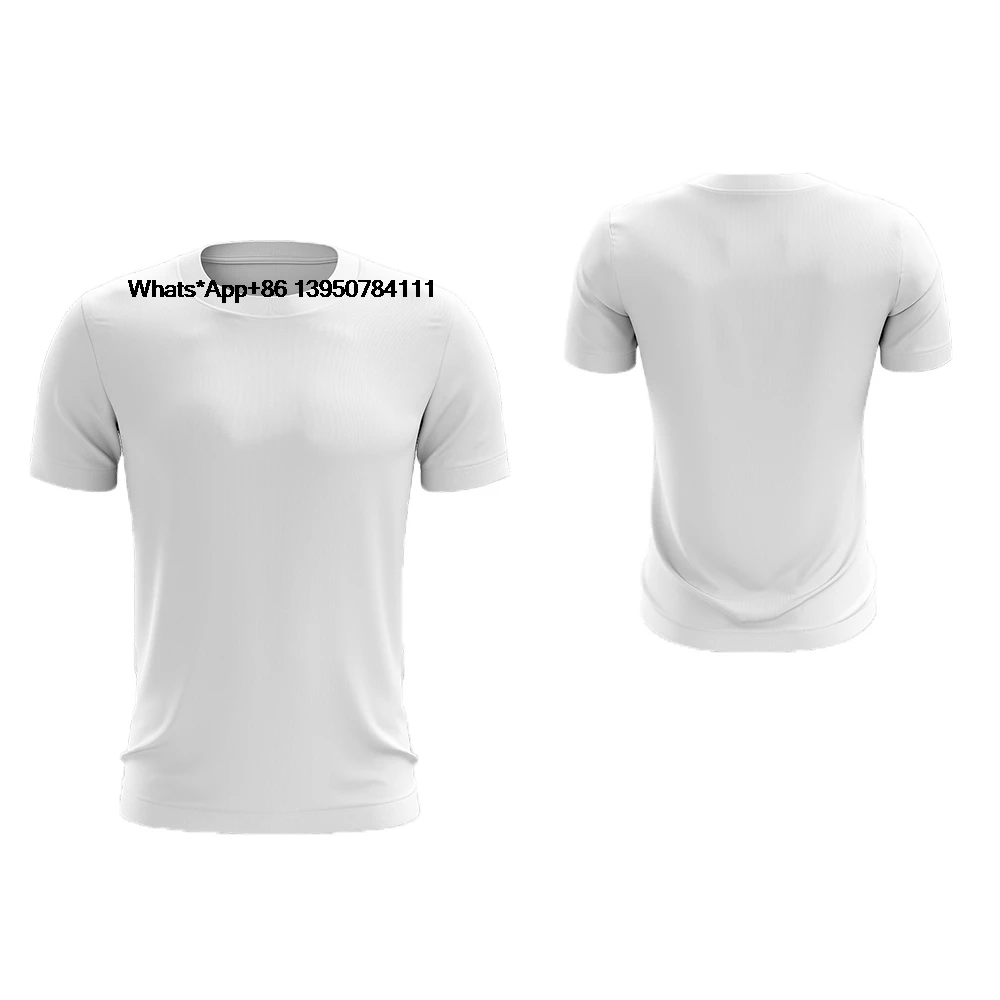 Round Neck Blank Version T-Shirt Custom Printed Short-Sleeved Warm-Up Training Shirt Stretch Quick-Drying Tennis T-Shirt Unisex