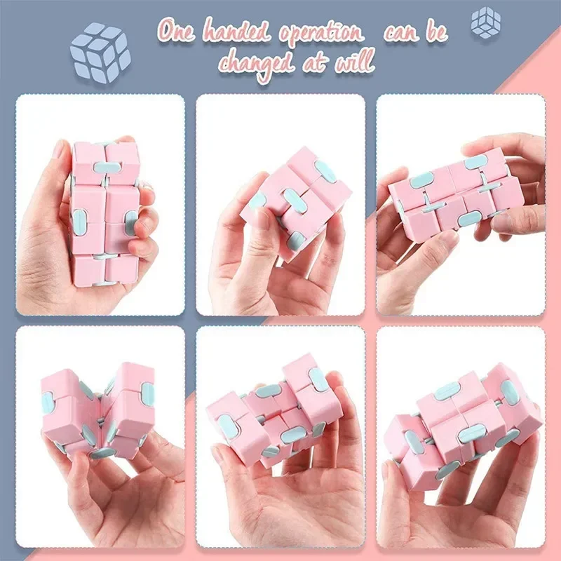 Cubo di puzzle magico Giocattoli antistress per adulti Flip infinito Cubo divertente Giocattoli sensoriali per bambini Bisogni speciali Regali di Natale