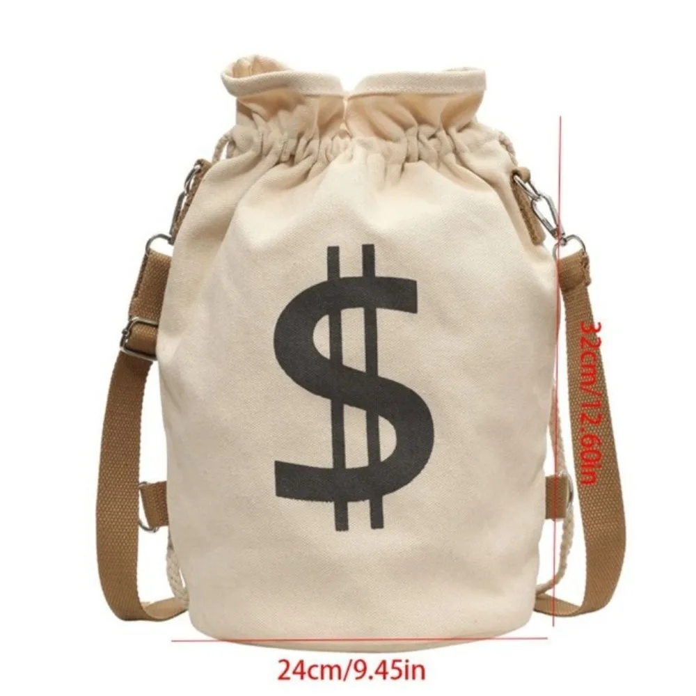 Canvas Print Drawstring Bucket Bag with Drawstring Large Capacity Schoolbag Bag The Fabric Is Soft and Comfortable Washable