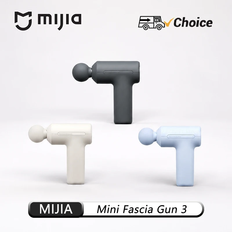 

NEW Mijia Mini Fascia Gun 3 Portable Muscle Massage Gun 12kg Thrust Brushless Silent Motor 3 Massager Heads Relax Body