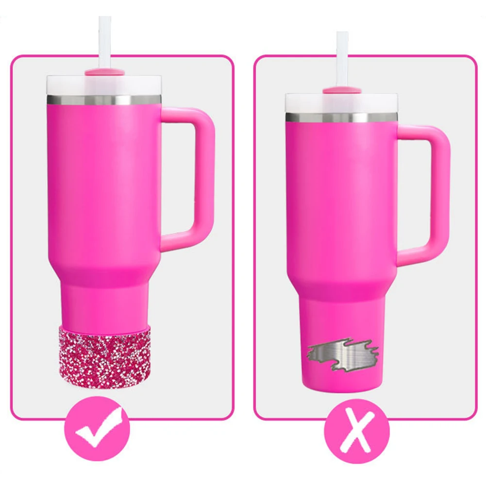 Diamond Glitter 7.5cm Silicone Boot Cover for Stanley 40oz Tumbler Adventure IceFlow Protective Bottom Sleeve  Accessories