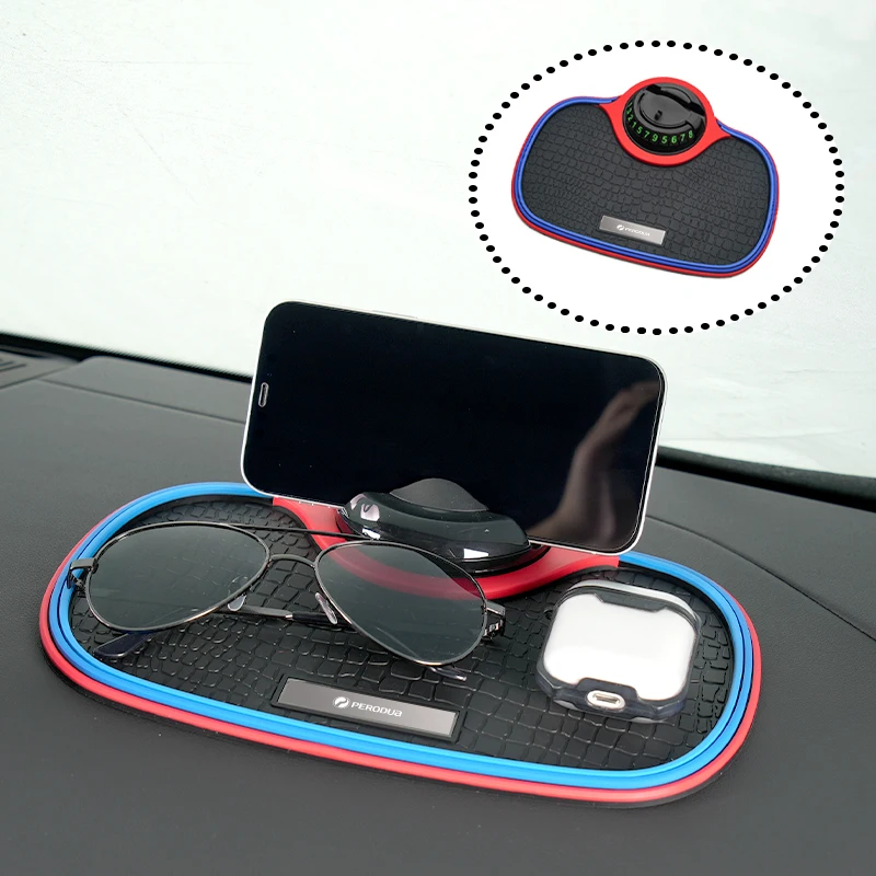 Almohadilla antideslizante para coche, soporte para placa de matrícula y teléfono móvil para Perodua Axia Bezza Myvi Alza Ativa Aruz