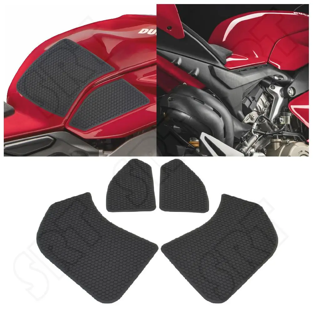 For Ducati V4 SP Panigale V4S V4R Superleggera 2018-2023 Motorcycle Tank Pad Side Fueltank Traction Knee Grips Anti Slip Pads