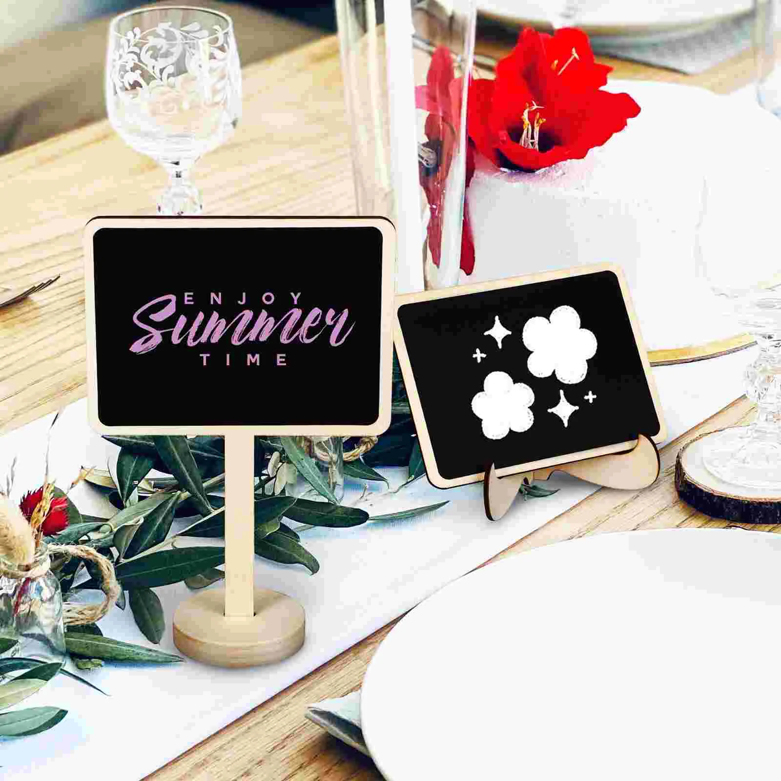 Ornaments Lovers Labels Mini Chalkboards Plastic Small Signs with Stand Food for Party Buffet