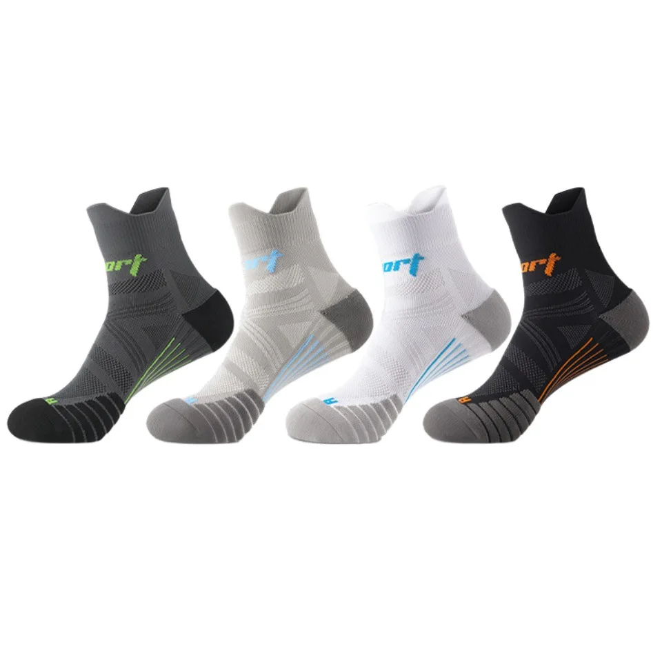 Elite Men's Sports Socks Sweat-Absorbent Running Marathon Cross-Border Plus Size Spring Knitted Socks
