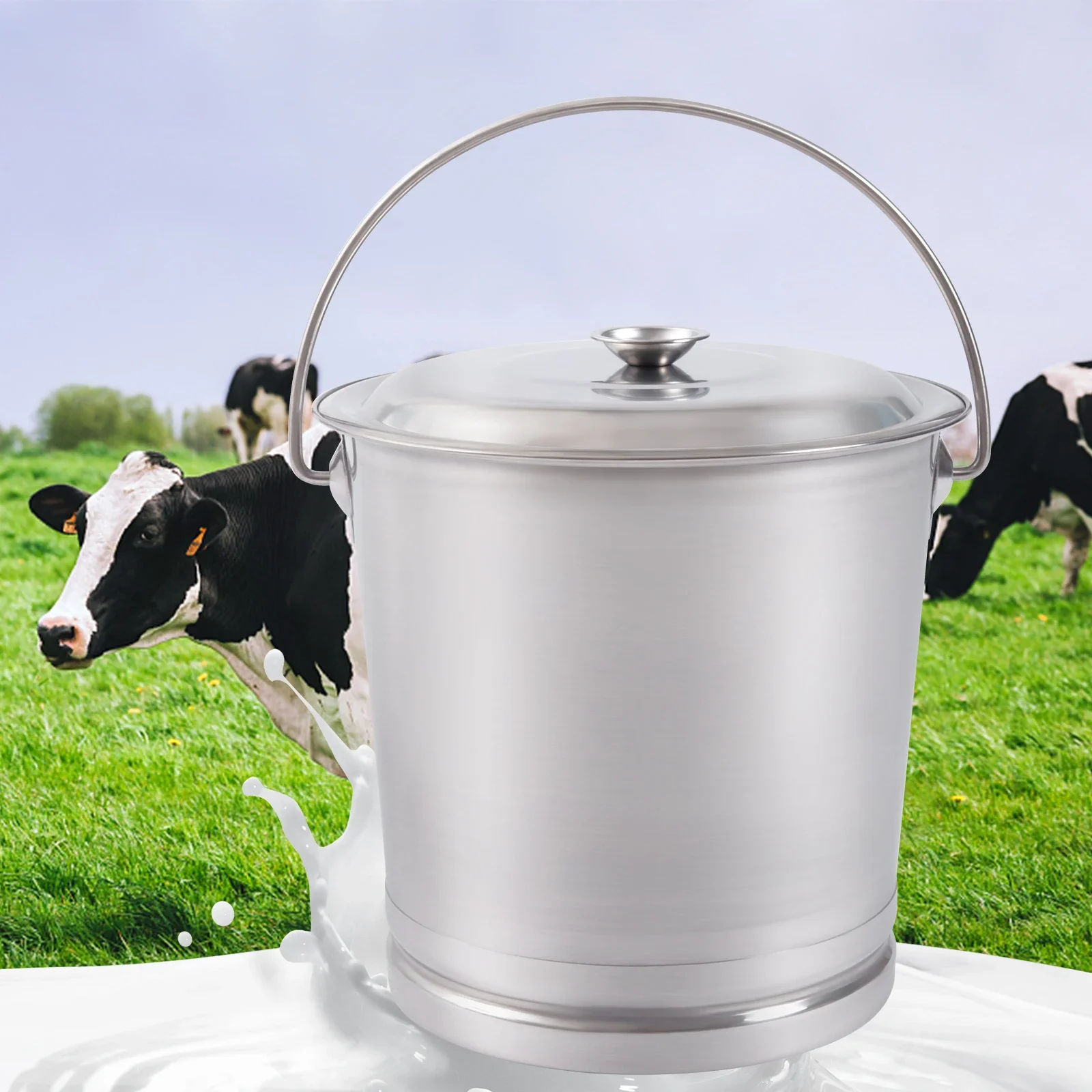 

8L/8.5 Qt Stainless Steel Storage Bucket Milk Round Pail Compost Bucket with Lid and Handle for various large events