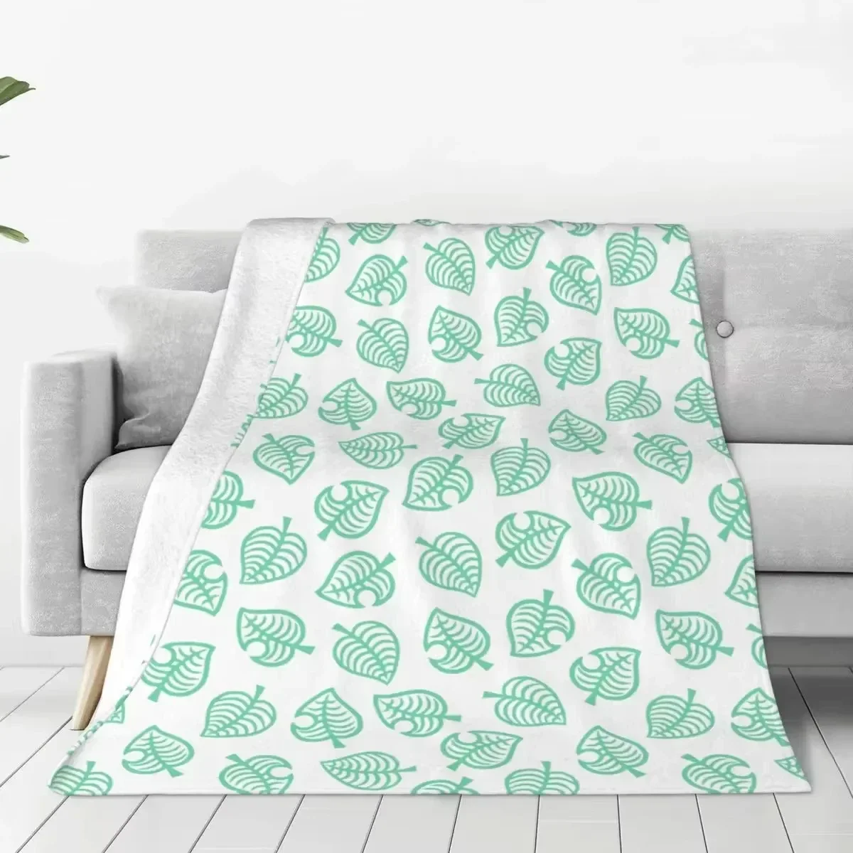 

Animal Crossing Pattern Flannel Blanket for All Seasons Ideal for Living Room Office Sofa and Travel