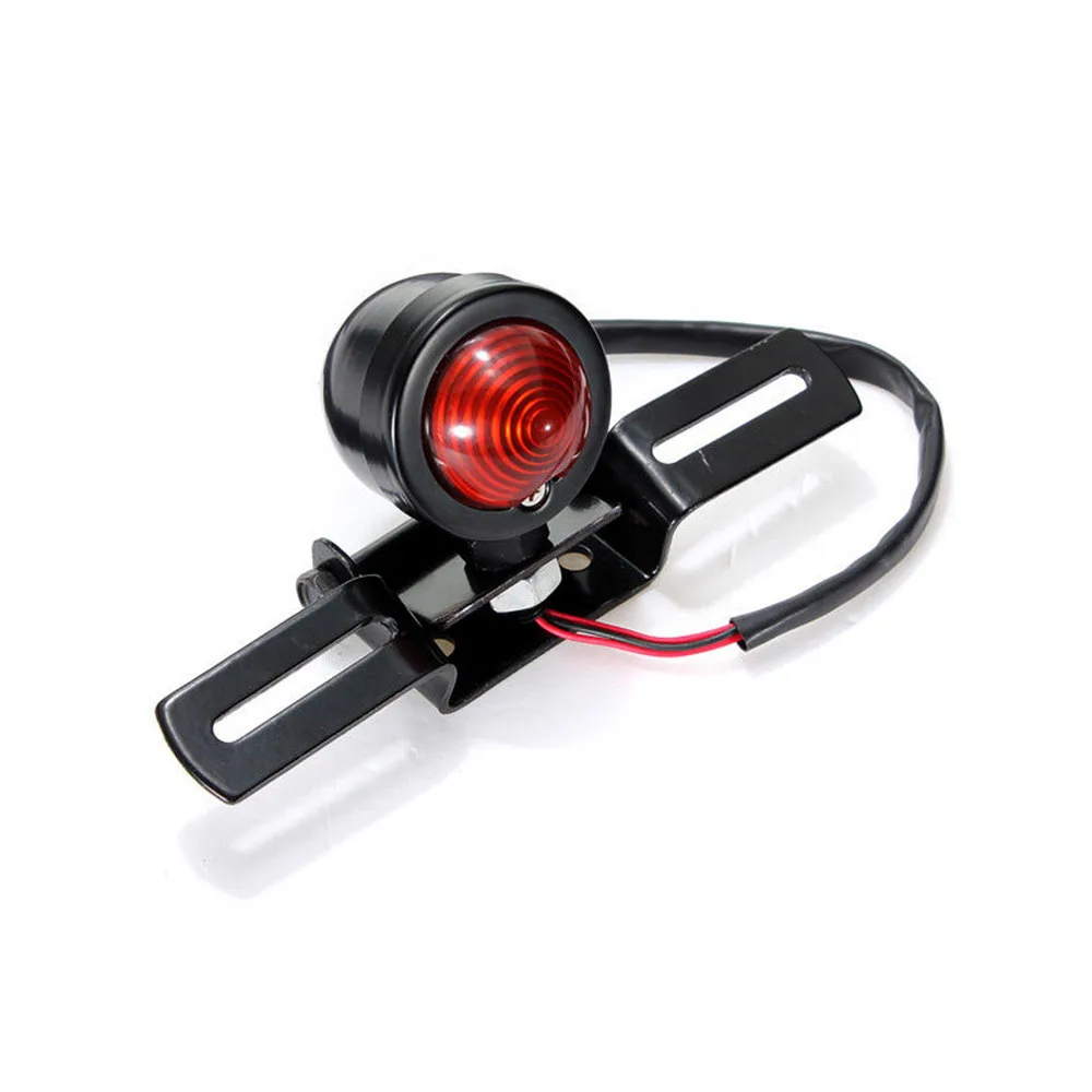 Universal Motorcycle Rear Taillight Brake Stop Light Lamp W/ License Plate Mount Cafe Racer Old School Bobber Touring