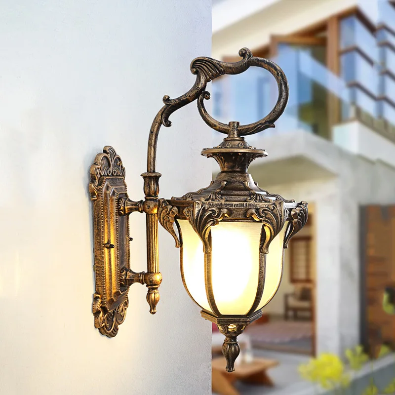 

European Garden Lamp Villa Courtyard Gate Corridor Light Outdoor Waterproof LED Landscape Lighting Retro Balcony Aisle Wall Lamp