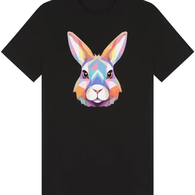 Bunny Geometric T Shirt Big Ears Cute Rabbit Top