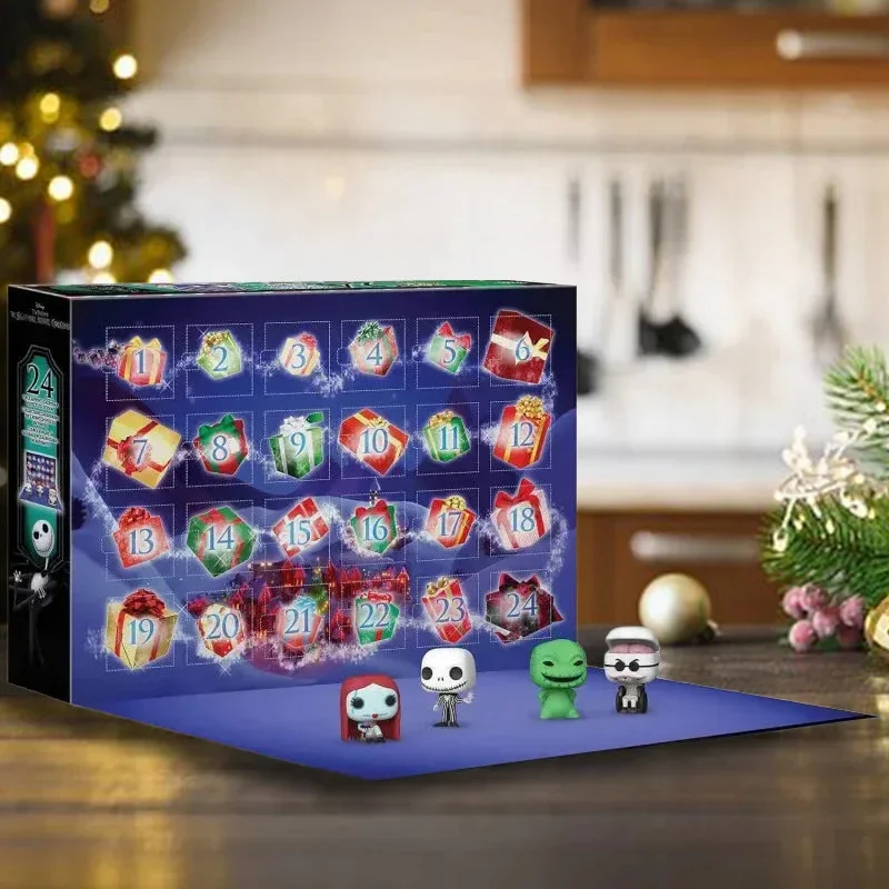 The Nightmare Before Christmas Countdown To The Day Surprise Box Cartoon Movie Acrylic Advent Toy Calendar Children Family Gifts