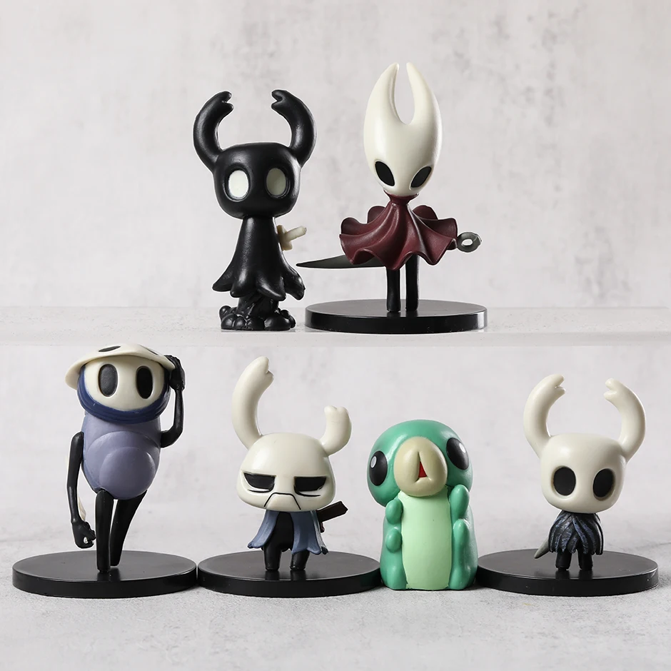 6pcs/set Hollow Knight Silk Song Knight Hornet Quirrel Zote Grub Mini PVC Figures Christmas Birthday Gift Toys