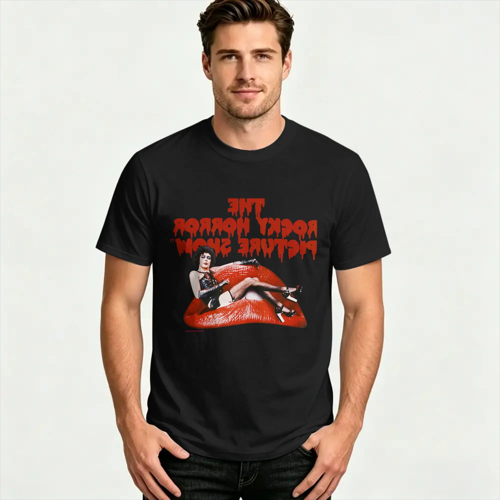 Rocky Horror Picture Show Dr. Frank Iconic Throne Pose T-Shirt Beach  100% Cotton Harajuku Tshirt For Male Design Tees