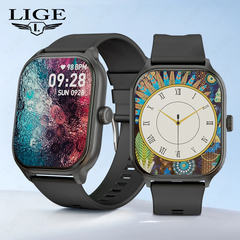 

Смарт-часы HD 2,01 дюйма для мужчин и женщин, умные часы с Bluetooth, напоминанием о сообщениях, влагозащита IP68, подарок для мужчин и женщин, для Xiaomi, Android, IOS