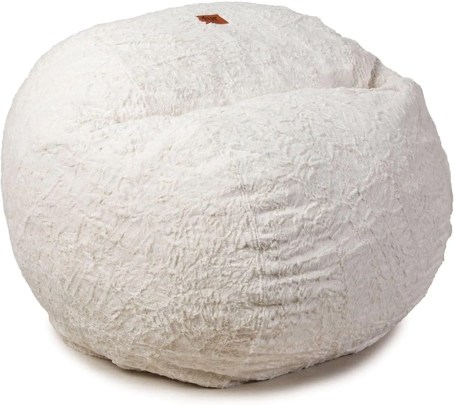 Faux Fur Bean Bag Chair, Convertible Chair Folds from Bean Bag to Lounger, As Seen on Shark Tank, White - Full Size