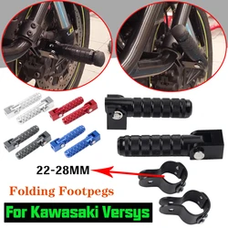 For Kawasaki Versys 650 1000 1000SE X300 KLE650 KLE 650 Accessories Highway Footrest Foot Pegs Pedals Folding Footpegs Clamps