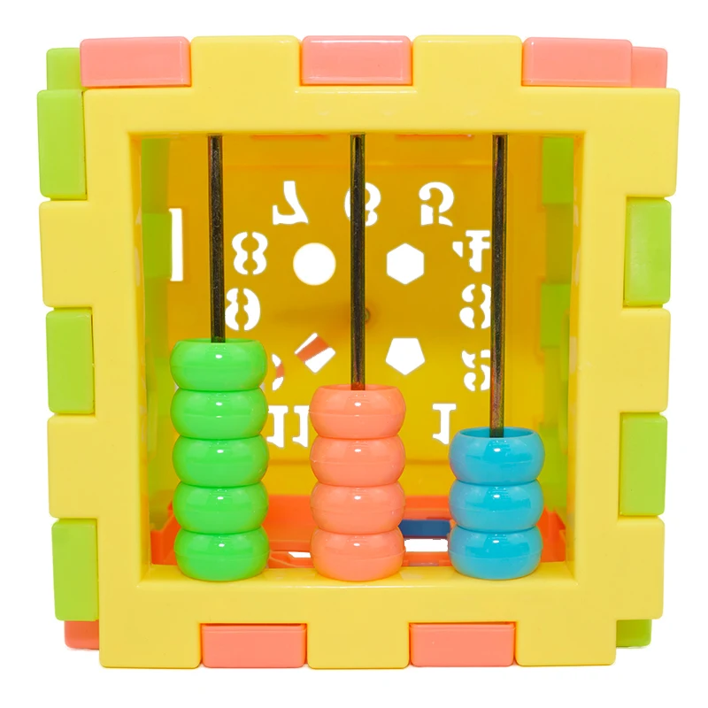 Baby Early Educational Box Toddler Shape Geometry Matching Number Counting Building Blocks Sorting Kids Cube Toy Clock Abacus