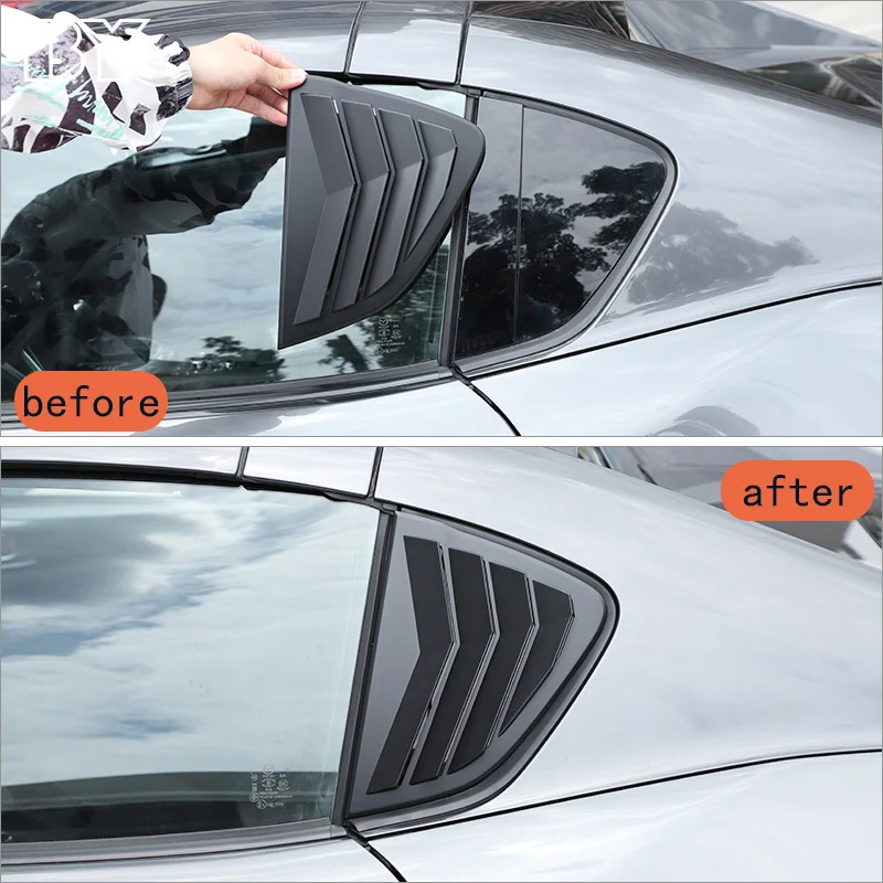 For Mazda MX-5 2016-2023 Car Rear Glass Window Triangle Blinds Louvers Cover Protector Stickers ABS Shutter (hardtop version)