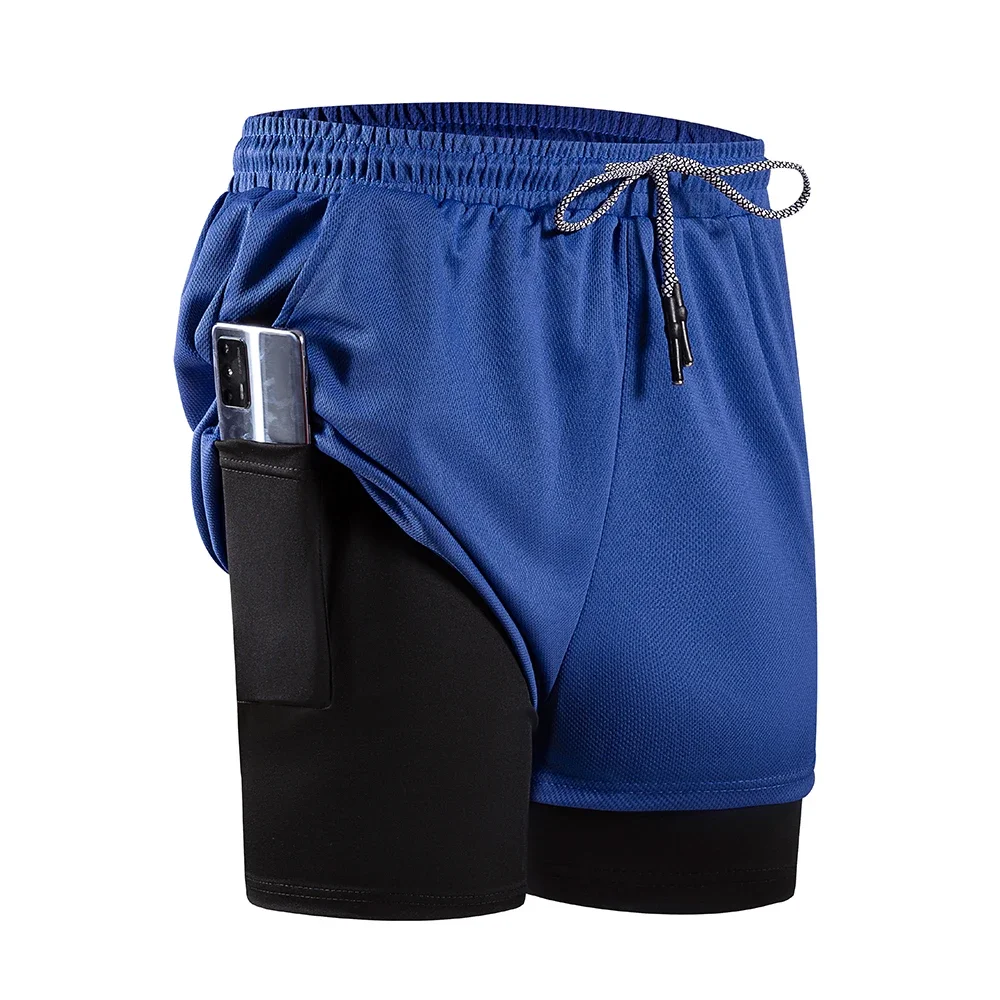 الرجال ضغط رياضة الجري السراويل الرياضية 2 في 1 سريعة الجافة تجريب التدريب رياضة اللياقة البدنية الركض سراويل قصيرة الصيف الرجال السراويل