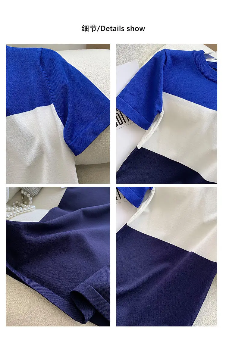 نمط جديد من كسر القهوة الفرنسية الخصر المعانقة التخسيس تصميم المتخصصة تي شيرت تنورة فستان محبوك صغير