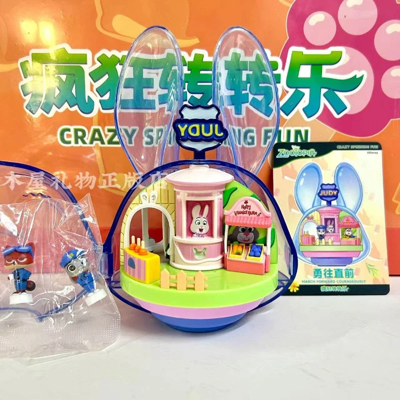 

Оригинальная лицензионная серия Zootopia Crazy Spinning: коллекционная фигурка-сюрприз (бластер) — подвижная аниме-фигурка Джуди и Ник, сценический аксессуар, подарок, игрушка