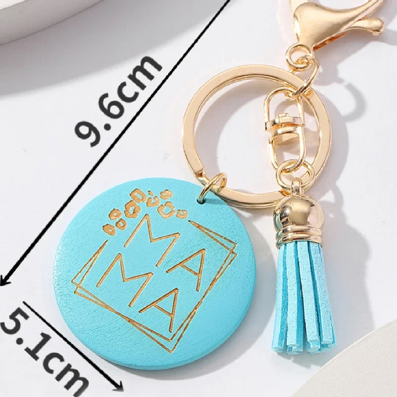 JOWooden Sign Letter Tassel Car Key, Bag Key, Populaire, Cadeau de fête des mères, 1Pc