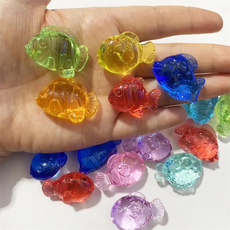 10pcs/set Size About 32-15mm Acrylic Colorful Fish Model For Board Game Accessories