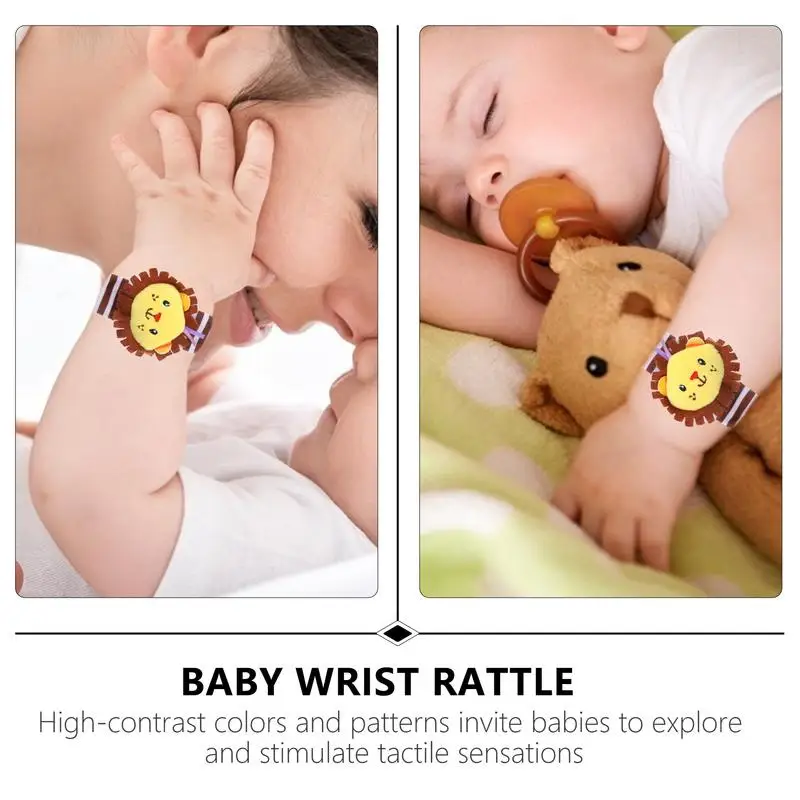 Animals Wrist Rattles Cute Cartoon Soft Sensory Rattles Toys Funny Foot Rattles Toy Educational Baby Arm Hand Bracelet Rattle