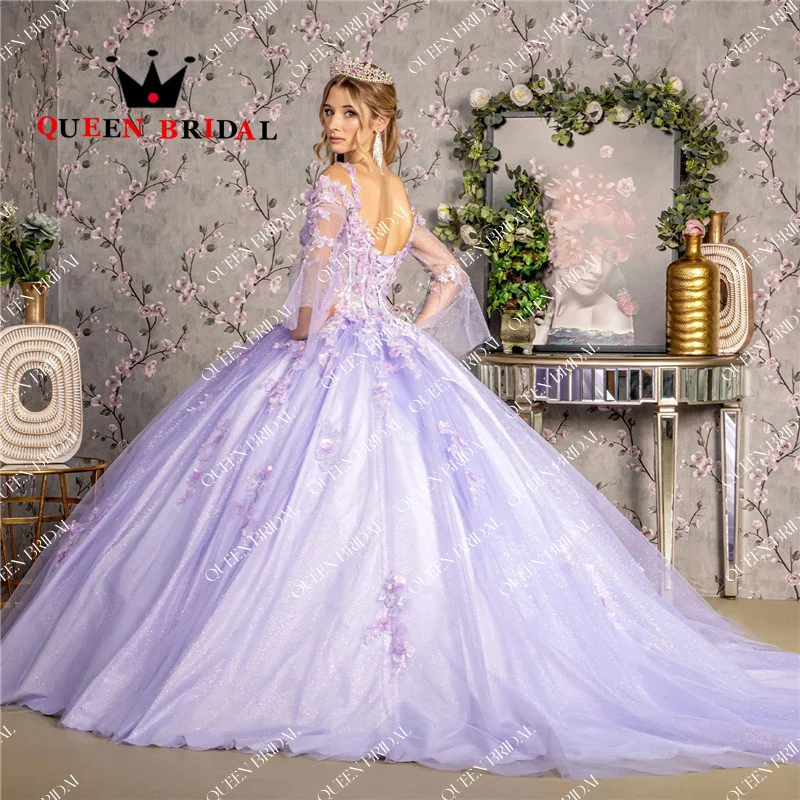 Vestidos de quinceañera con apliques y lentejuelas, Espalda descubierta, hombros descubiertos, elegantes vestidos de baile de quinceañera, Y70X personalizados, 2024