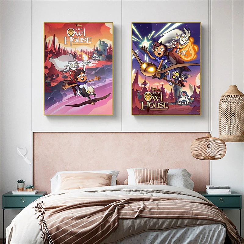 ملصق فني لفيلم البومة الكلاسيكي المصغر ، مطبوعات قماشية ، لوحة لغرفة المعيشة ، غرفة النوم ، ديكور المنزل ، قماش