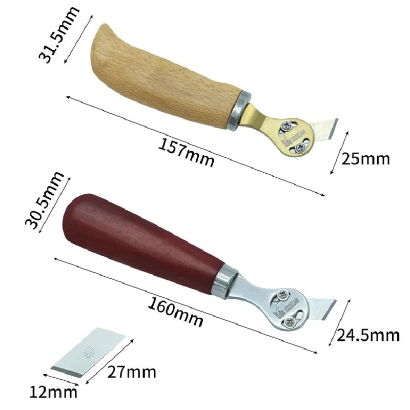 1Pc Profession Leather Cutter Knife, Stainless Steel Blade For Knives Paper Cloth Leathercraft Cutting Trimming Tool