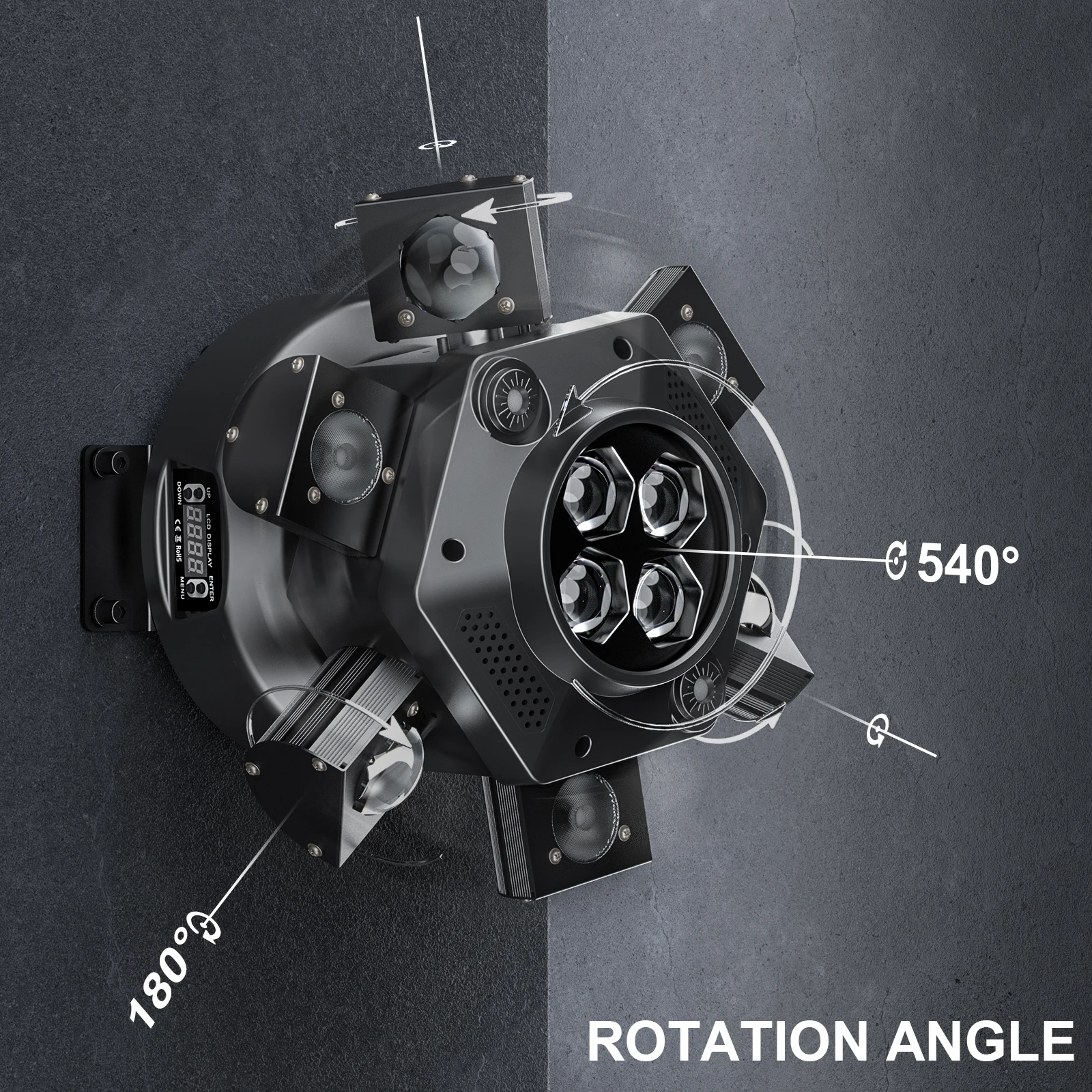 150W Six-armed Moving Head Lighting RGBW Stage Light Effect Projector DMX512 for DJ Party Concert Church Wedding Theater