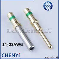 Terminal macho hembra sólido de acero inoxidable chapado en oro, Terminal macho serie Deutsch DT 1,5mm, Pin 0460-215-1631 0462-209-1631, 14-20AWG