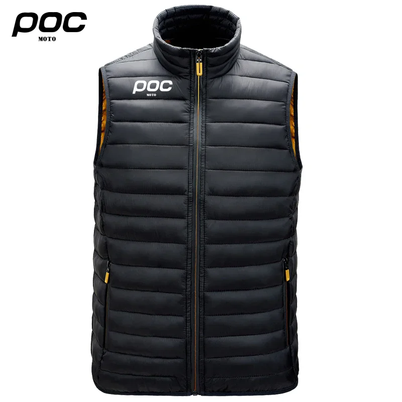 Moto Poc Men Solid Zipper Sleeveless Down Vests Hot Fashion Male Winter Casual Waistcoat Windproof Warm Cycling Jackets 5 Color